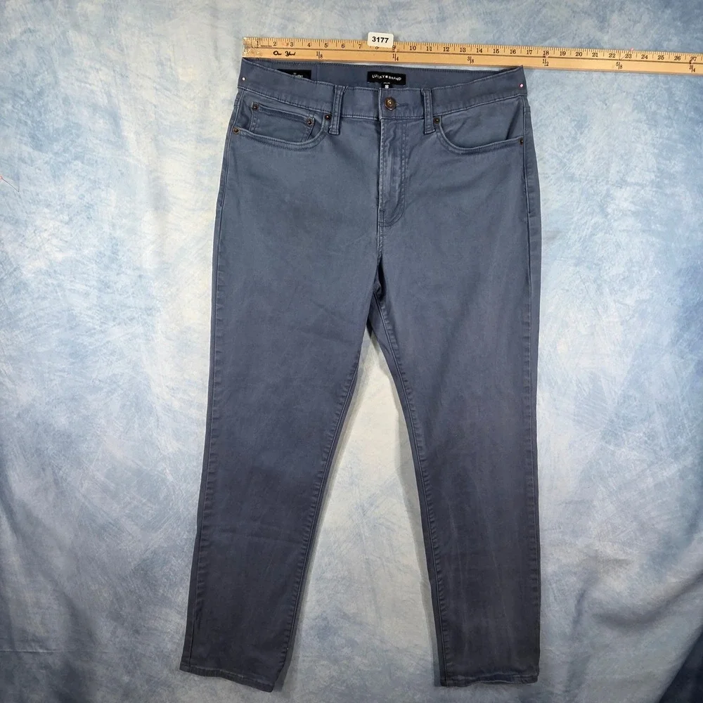 Lucky Brand 121 Slim Straight Pants Mens 34x30 Blue Gray Slate Casual Chino
